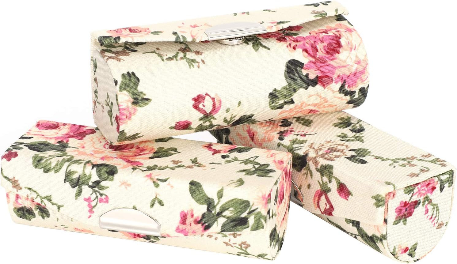 3Pcs Lipstick Case Holder with Mirror Lipstick Box, Lipstick Storage Box with Mirror Lipstick Storage Exquisite Pattern Lipstick Storage Box Diy Empty Lipstick Tube Case Cosmetic