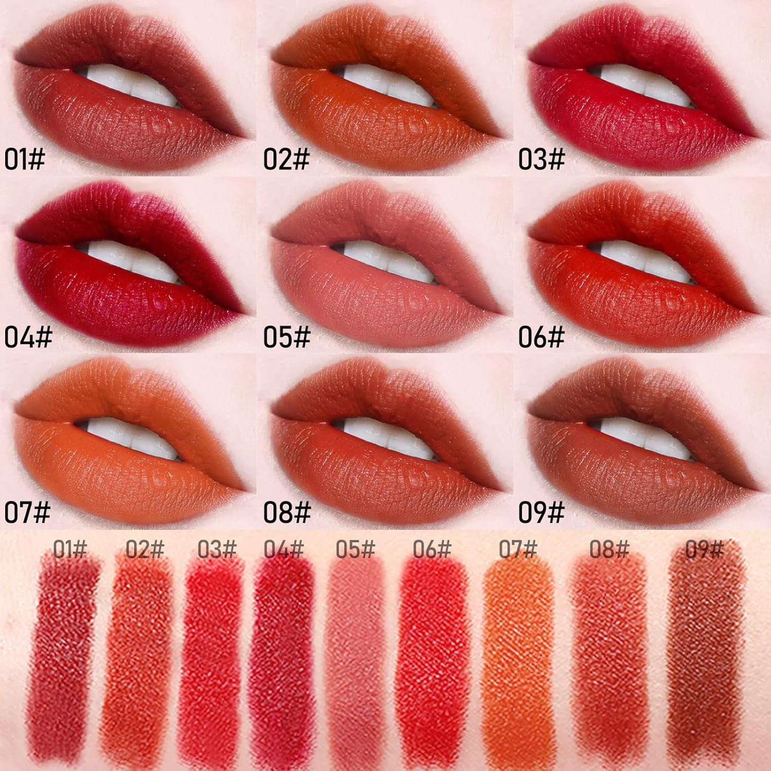 Mini Matte Lipstick Set, 9 Count, Matte Velvet Texture, Waterproof Long Lasting, Non Toxic, Unisex