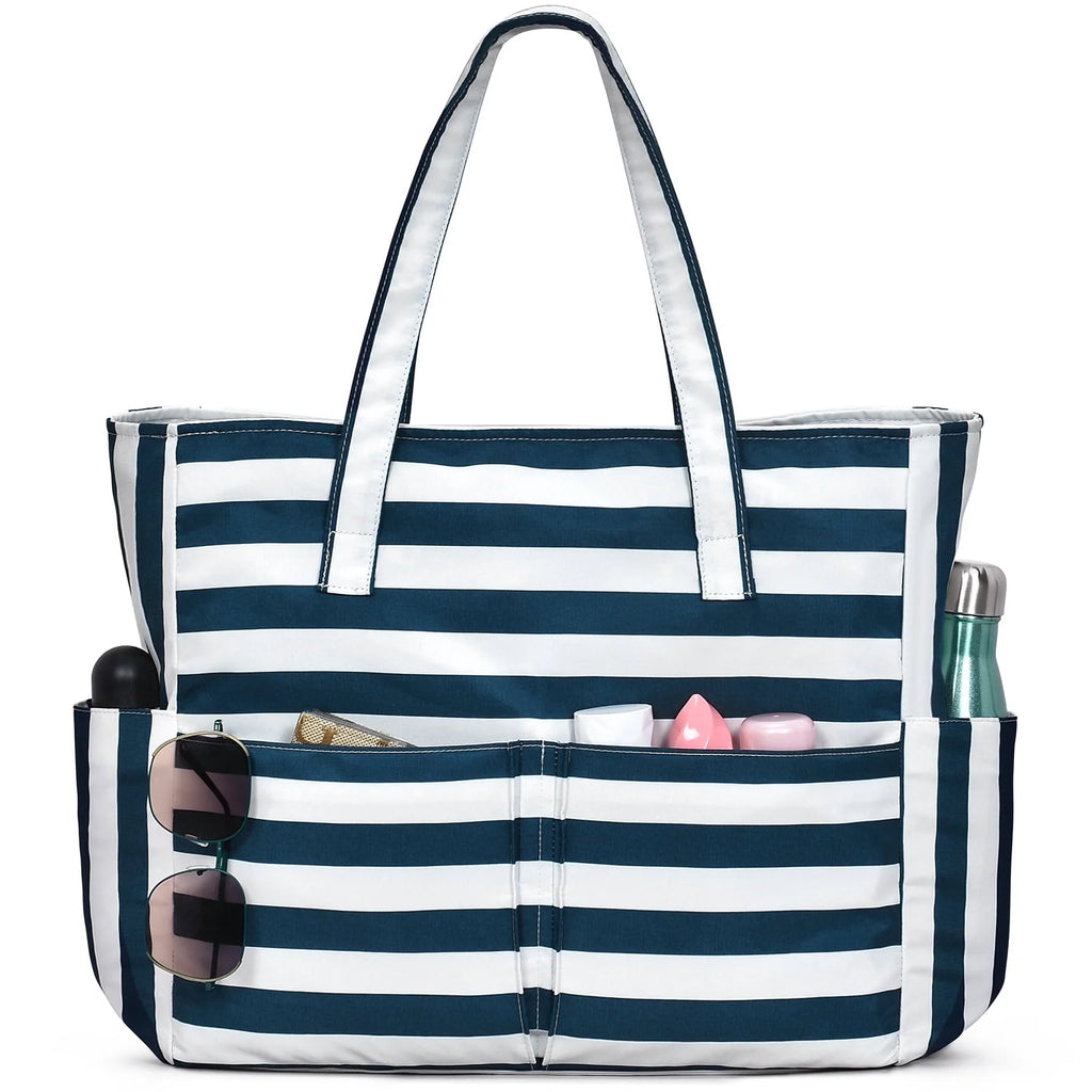 Beach Bags for Women, Beach Tote Bag Waterproof Sandproof Swim Pool Bag Large Capacity Beach Bag with Wet Pocket