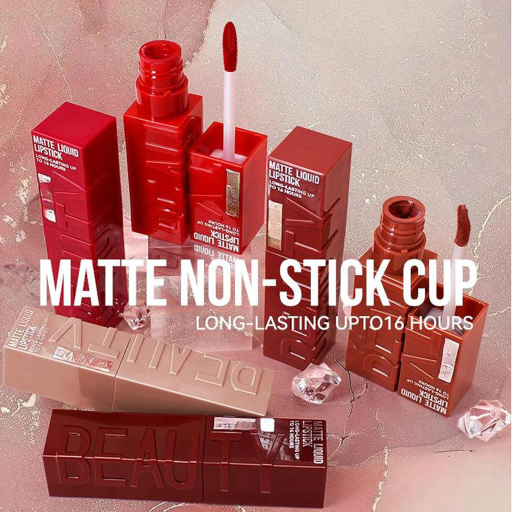 Hot Pink Lipstick Stain, Rose Lipstick Matte Long Lasting, Bright Pink Matte Liquid Lipstick for Women, All Day Waterproof and Smudge Proof