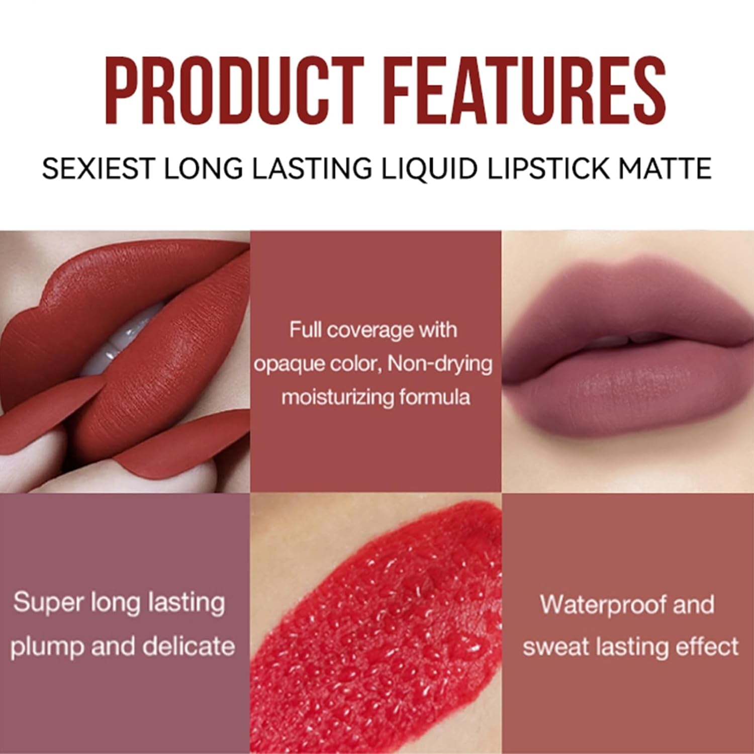 Hot Pink Lipstick Stain, Rose Lipstick Matte Long Lasting, Bright Pink Matte Liquid Lipstick for Women, All Day Waterproof and Smudge Proof