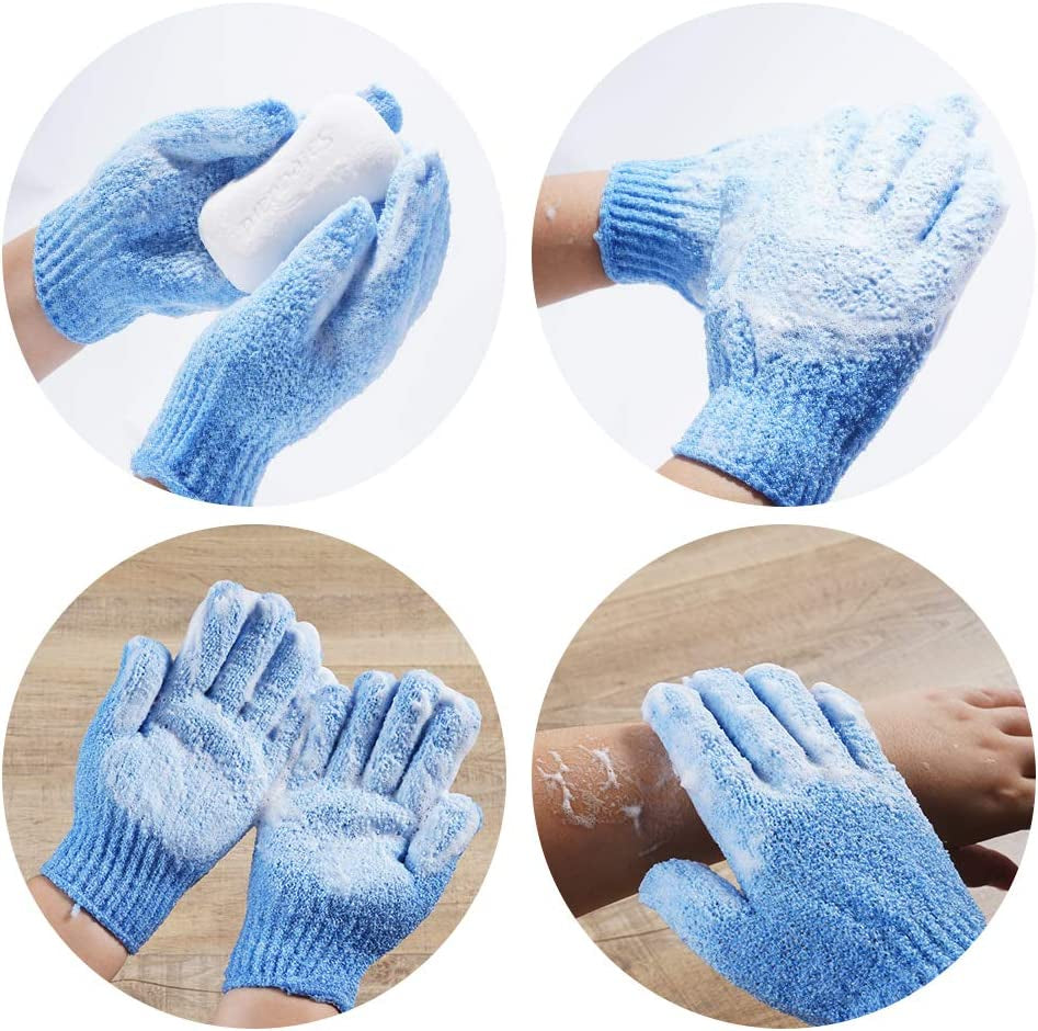 10 Pairs Exfoliating Gloves,Made of 100% Nylon,10 Colors Double Sided Exfoliating Gloves for Beauty Spa Massage Skin Shower Body Scrubber Bathing Accessories.