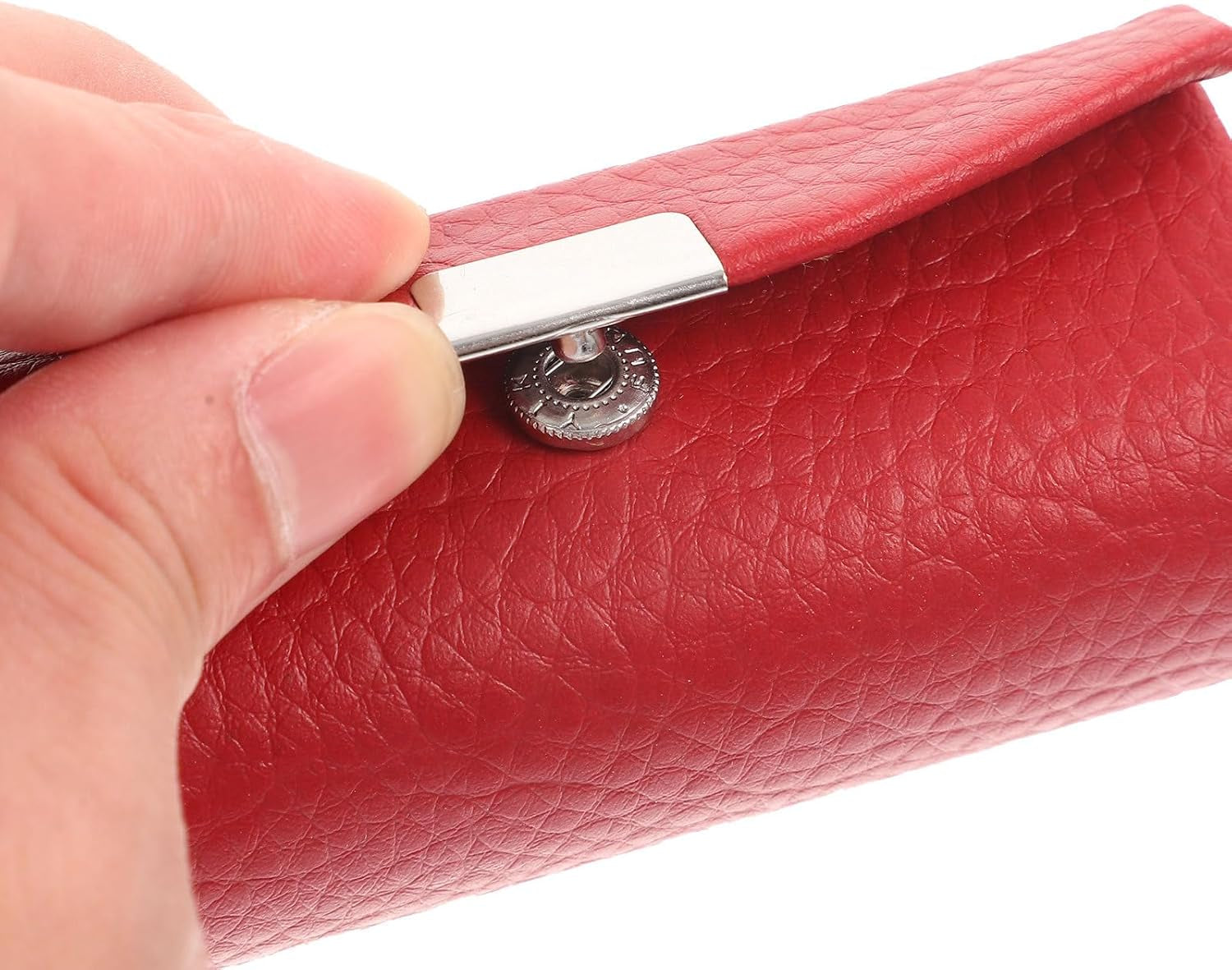 Lipstick Case Purse Holder Leather Holder Lipstick Box with Mirror Makeup Travel Cases Cosmetic Storage Organizer for Women Lipsticks Lip Gloss Lip Balm Red Lip Balm Holder