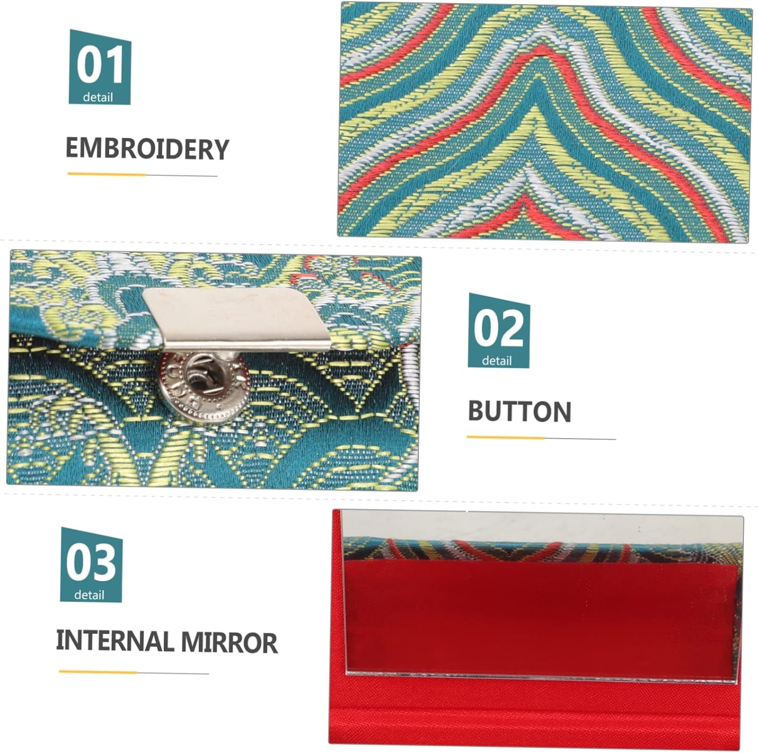 Ladies Lipstick Case with Mirror Chinese Lipstick Holder Cosmetic Storage Travel Case for Purse Elegant Organizer for Makeup Brushes and Lipsticks for Women the Go