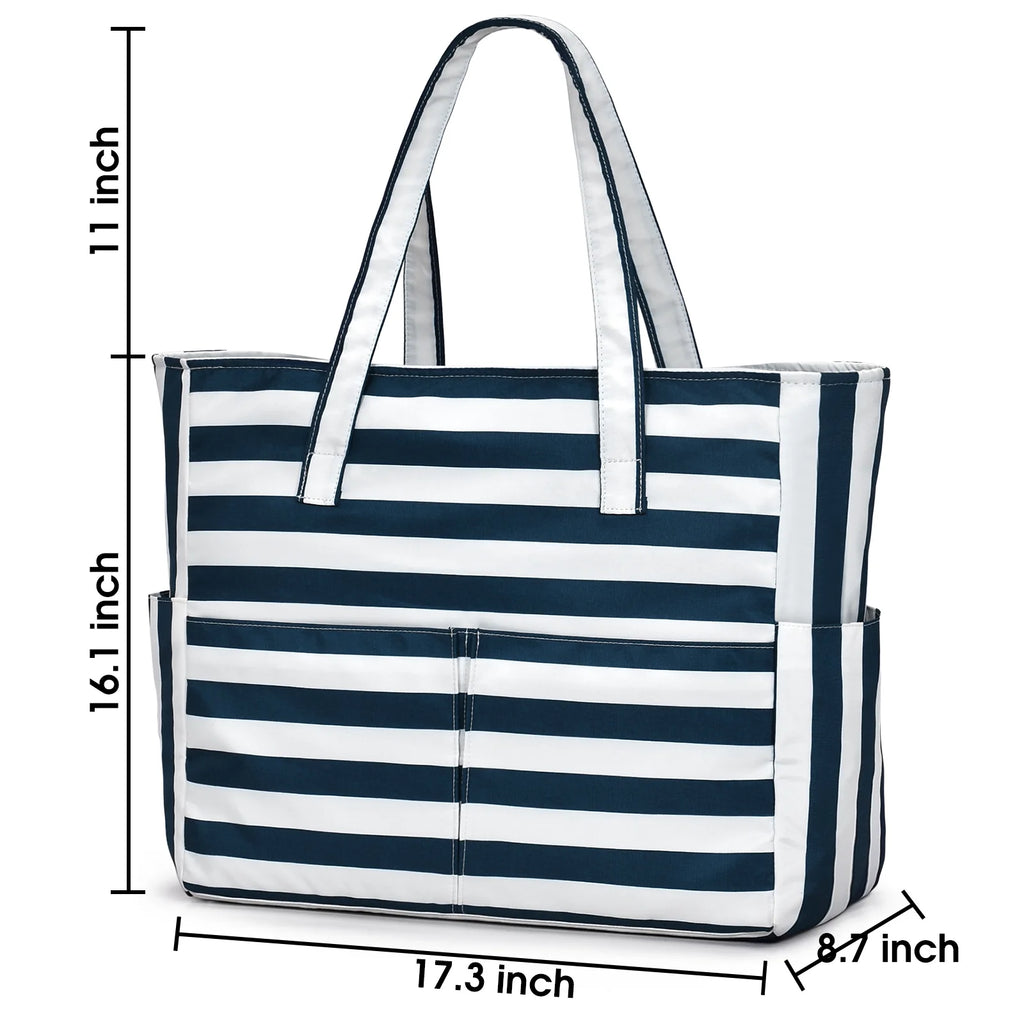 Beach Bags for Women, Beach Tote Bag Waterproof Sandproof Swim Pool Bag Large Capacity Beach Bag with Wet Pocket