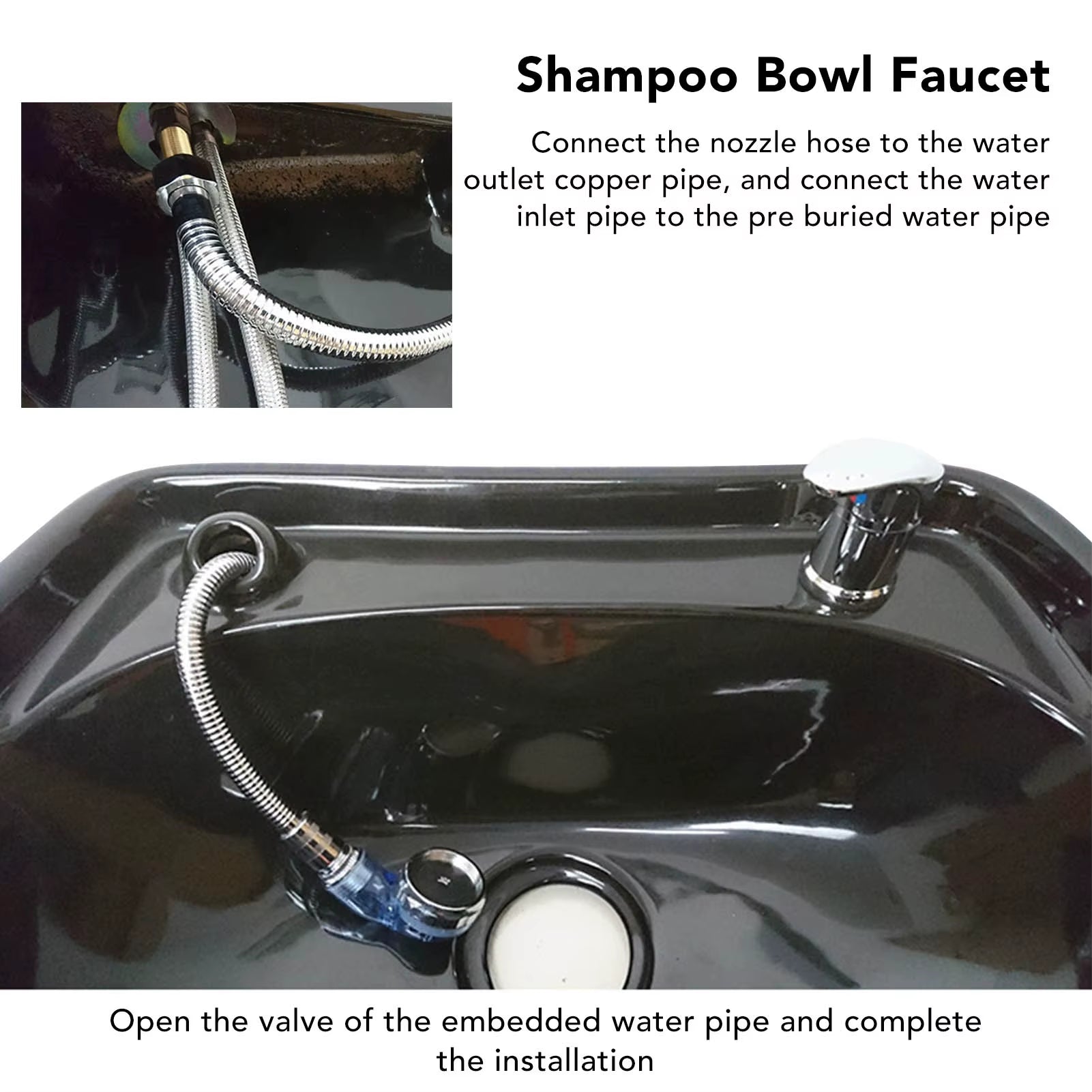 Salon Shampoo Basin Faucet Mixing Valve Professional Shampoo Bowl Faucet Hose for Shampoo Bed Shampoo Basin Faucet